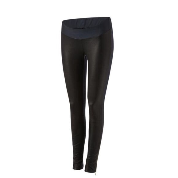 Isabella Oliver Dover black leather maternity leggings - Picture 1 of 10